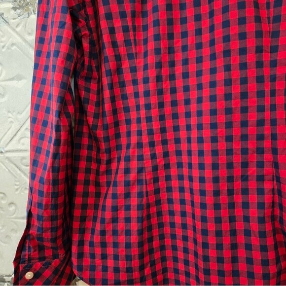 Vineyard Vines Gingham Checkered Print Classic Button Down Top Women's Size 00 - Picture 8 of 11